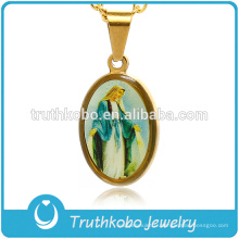 Christ en acier inoxydable rempli d&#39;or 2016 avec pendentif Saint Neckalce antique